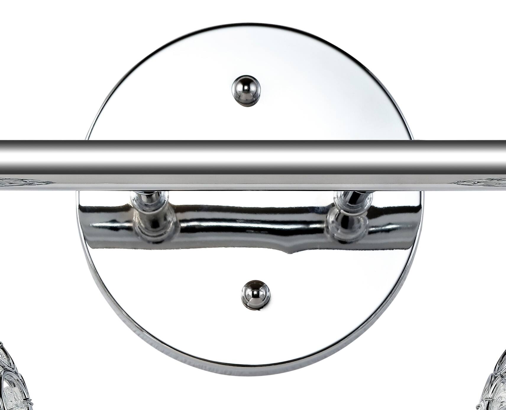 Alt View 5. Jonathan Y - Maeve 13" 2-Light Iron/Glass Contemporary Glam LED Vanity Light, Chrome - Chrome.