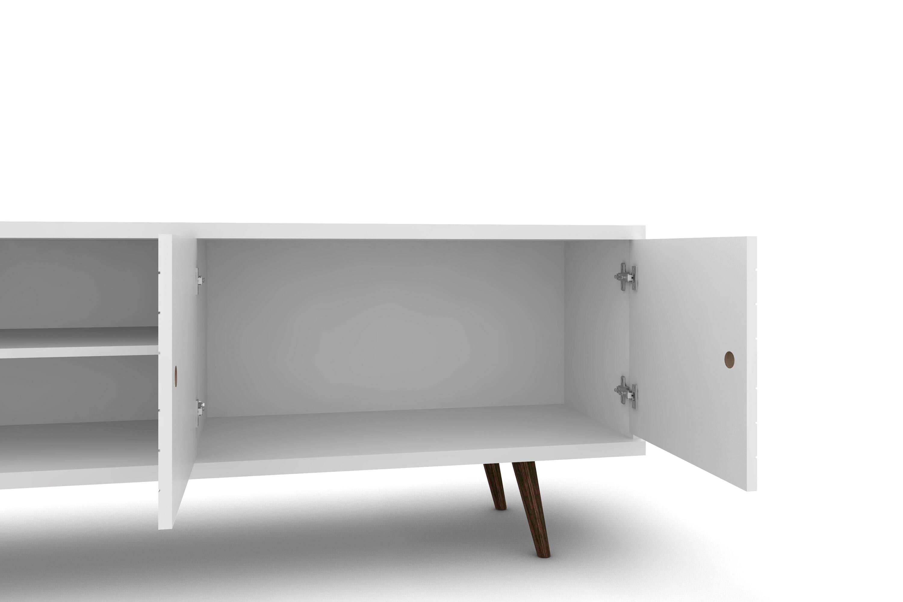 Back. TinyHomie - 63in TV Stand in White - White.
