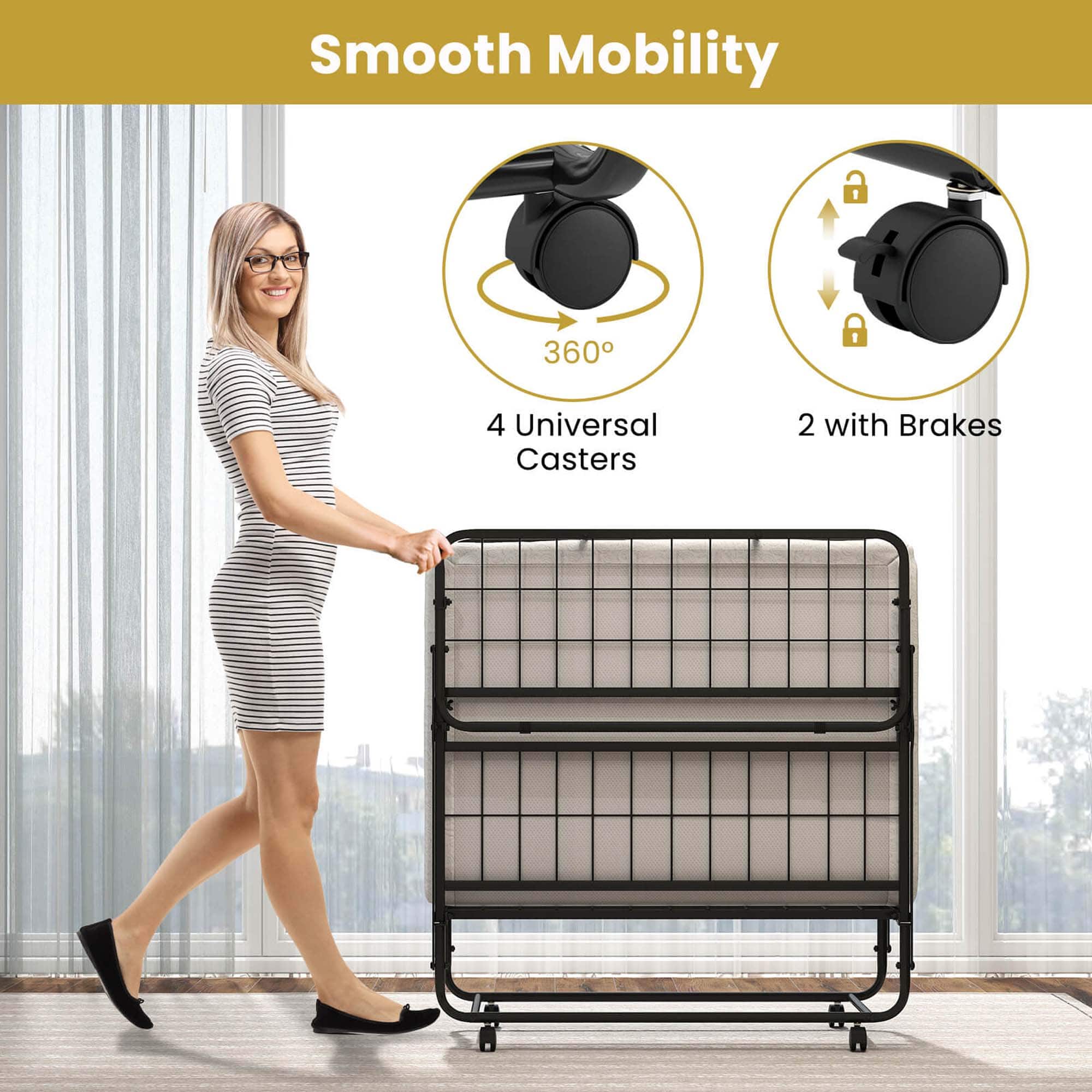 Smooth Mobility 360 4 Universal Casters 2 with Brakes