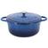 Front. MegaChef - MegaChef 6.35 Quart Round Enameled Cast Iron Dutch Oven with Self Basting Lid in Dark Blue - Dark Blue.