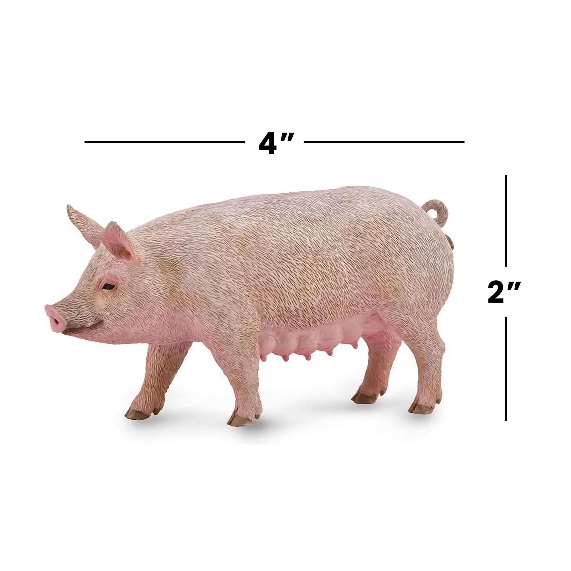 Alt View 3. Breyer - CollectA Farm Life Collection Miniature Figure | Sow - Pink.
