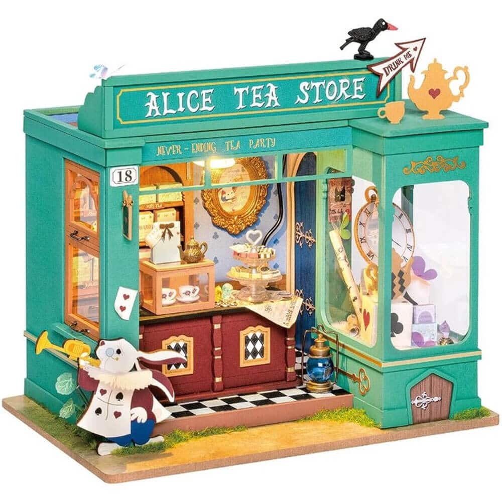 Rolife - DG156 DIY Miniature House Kit - Alice Tea Store - Black