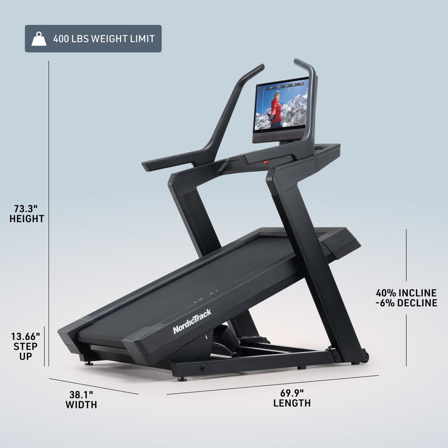 NordicTrack X24 Treadmill with 40% Incline for Strength and