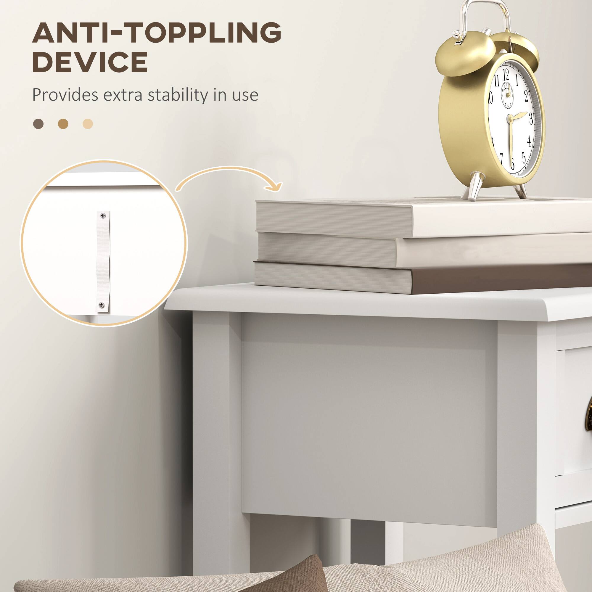 ANTI-TOPPLING DEVICE  
Provides extra stability in use