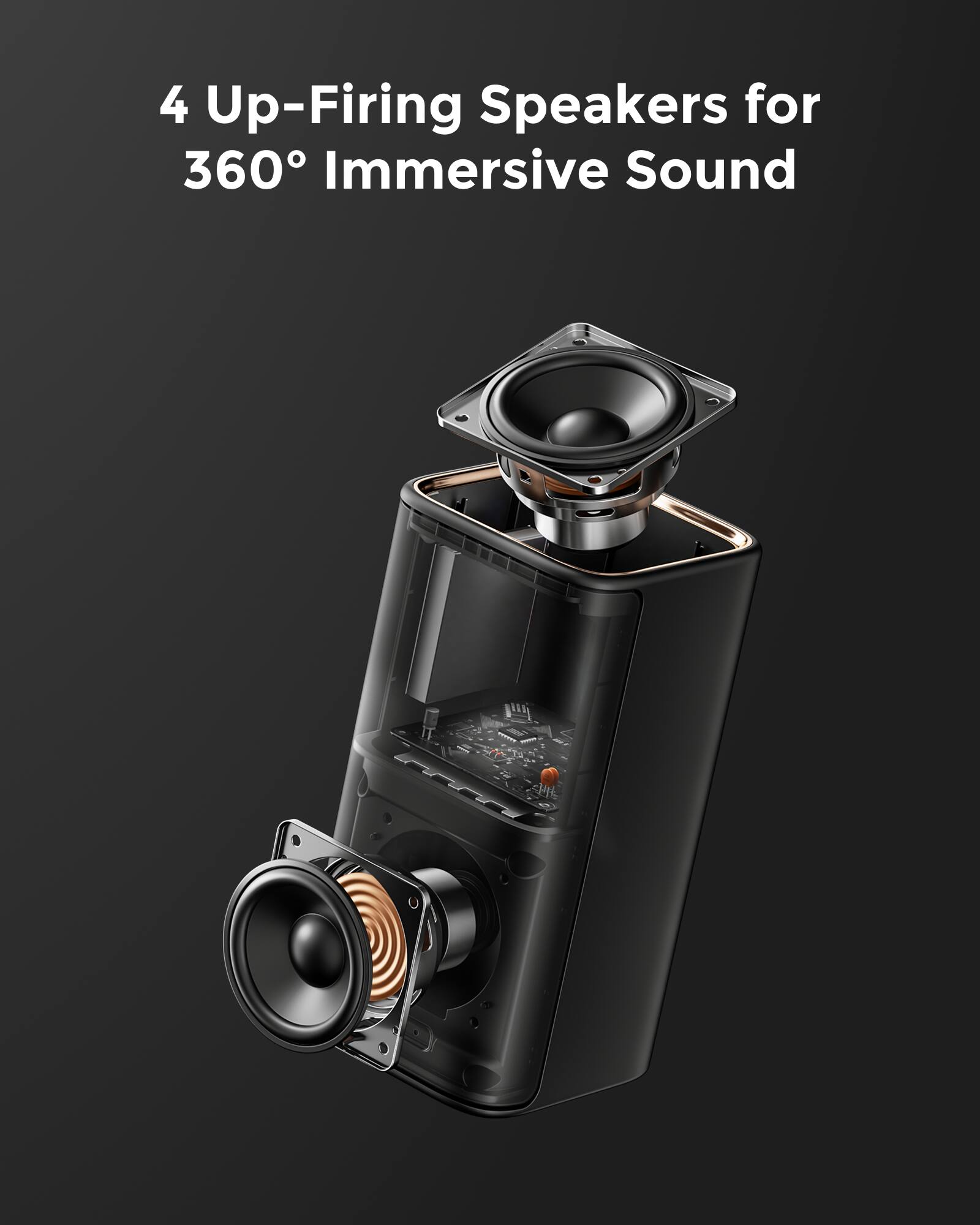 4 Up-Firing Speakers for 360° Immersive Sound
