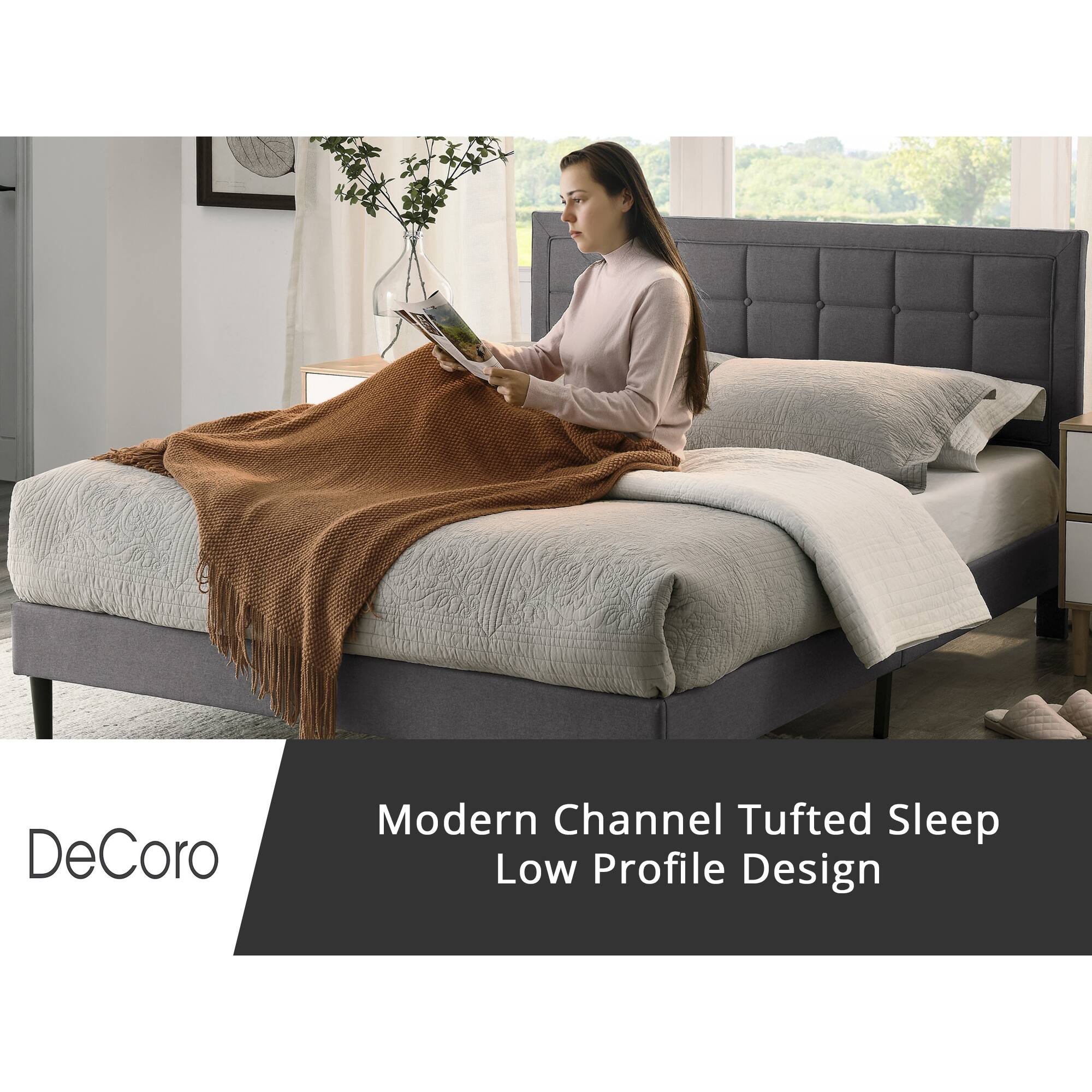 DeCoro  
Modern Channel Tufted Sleep  
Low Profile Design