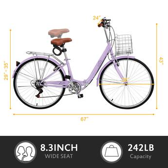 cheap womens bicycles for sale Hyper Bicycle Women's 26 inch Commuter Bike, White The sturdy carbon steel bike frame holds up to 242 lb Ktaxon Women's Bike 24/26 Inch