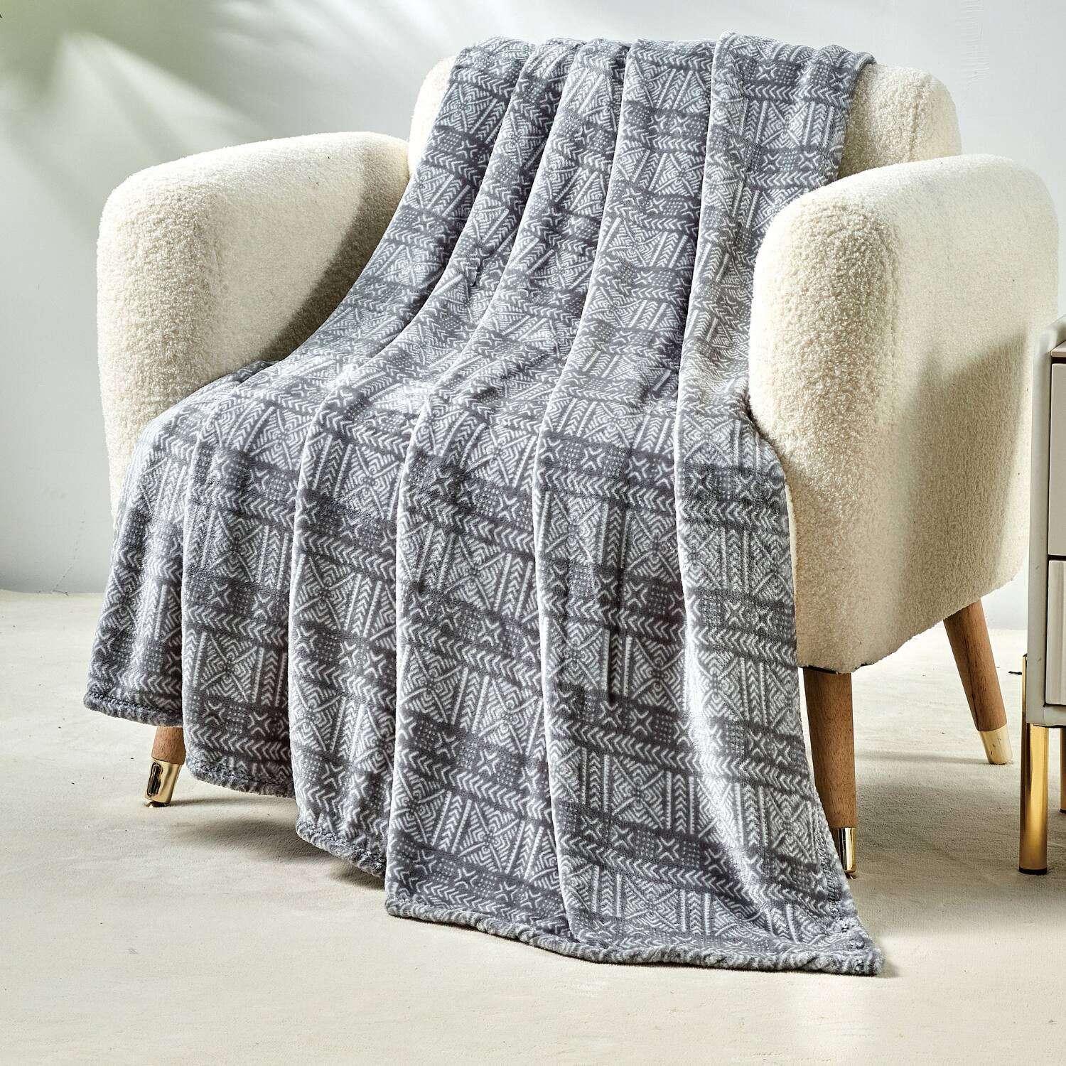 Alt View 4. Noble House - Takoda Sloth Micro Plush Decorative All Season Throw Blanket 50" x 60" Gray by Plazatex - Multicolor.