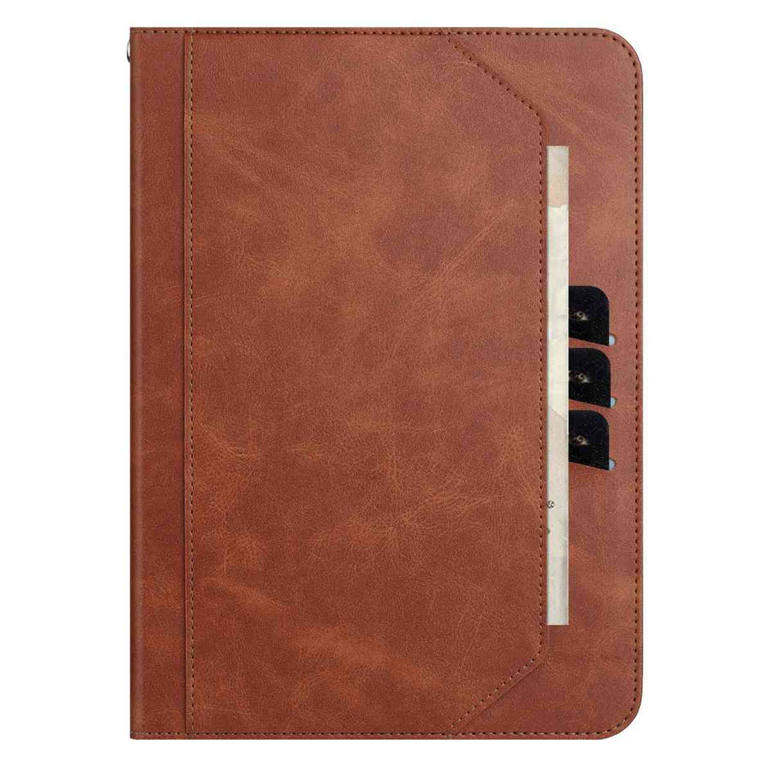 Back. Dteck - Retro PU Leather Folio Case for Apple iPad (A16) 11" 2025/iPad 10th Generation 2022,Shockproof Flip Kickstand Cover - Brown.