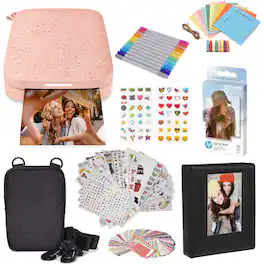 HP - Sprocket Portable 2x3 Instant Photo Printer, Photo Paper & Accesories Starter Bundle - Blush Pink