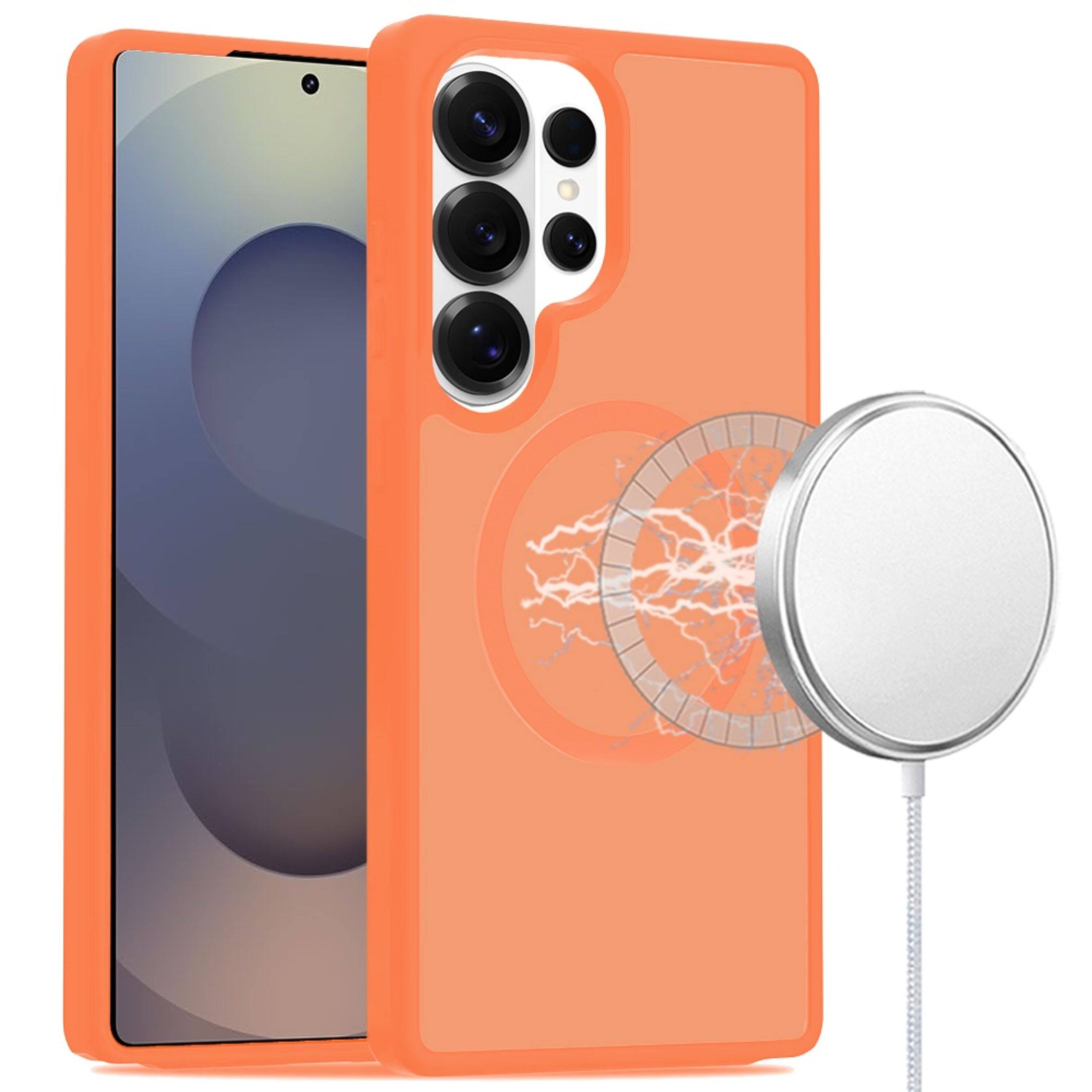 Kitcheniva - Magnetic Circle Smooth Translucent Plus Tempered Glass For Samsung S26 Ultra Case - Cosmic Orange price history on PriceWatchPro