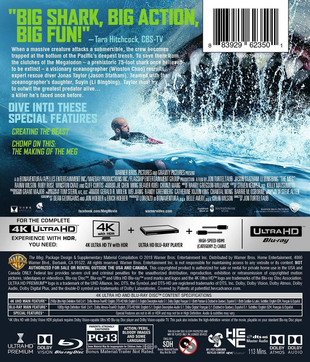 Back. The Meg   - 4K Blu-Ray.
