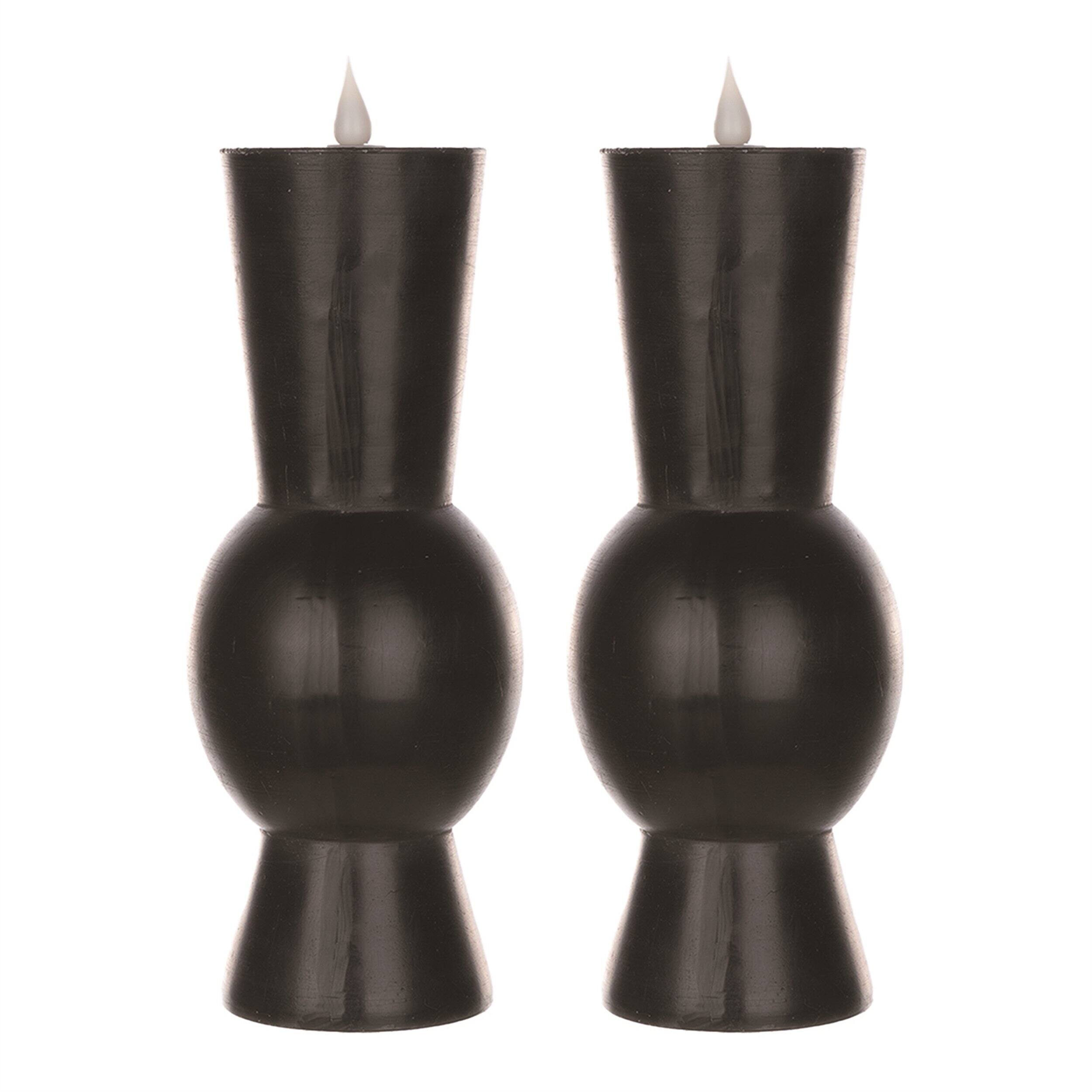 Angle. BreeBe - Simplux Designer LED Candle with remote (Set of 2) - Black.