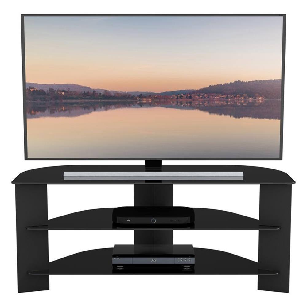 Alt View 4. AVF - Transitional Wood and Glass Vico TV Stand for TVs up to 55" - Black.