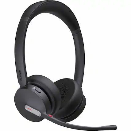 Front. Yealink - Yealink BH70 Bluetooth Headset - Microsoft Teams Certification - Stereo - USB Type C, USB Type A - Wired/Wireless - Black.