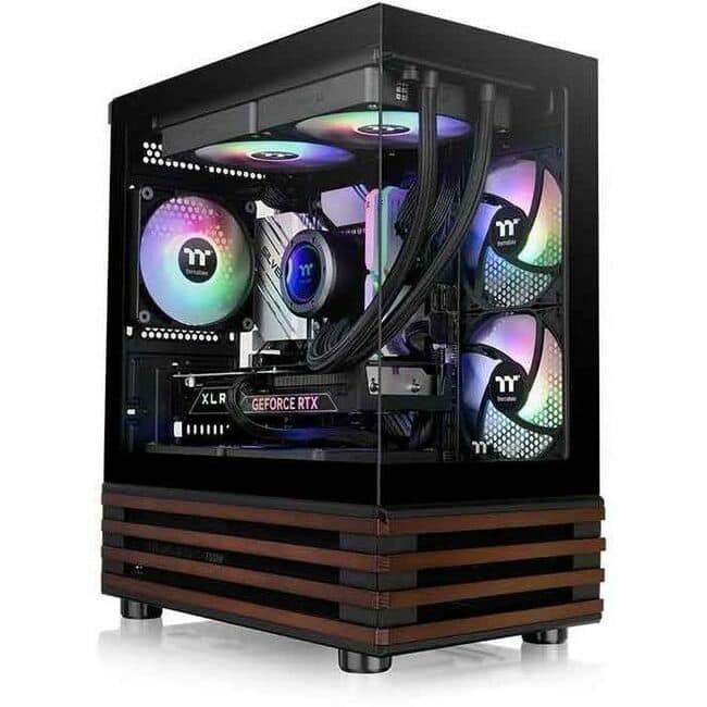 Thermaltake - View 170 WS ARGB Micro Chassis - Black - Tempered Glass, SPCC - 3 x Bay - 3 ? 120mm Fan(s) Installed - Mini - Black