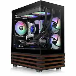 Thermaltake - View 170 WS ARGB Micro Chassis - Black - Tempered Glass, SPCC - 3 x Bay - 3 ? 120mm Fan(s) Installed - Mini - Black