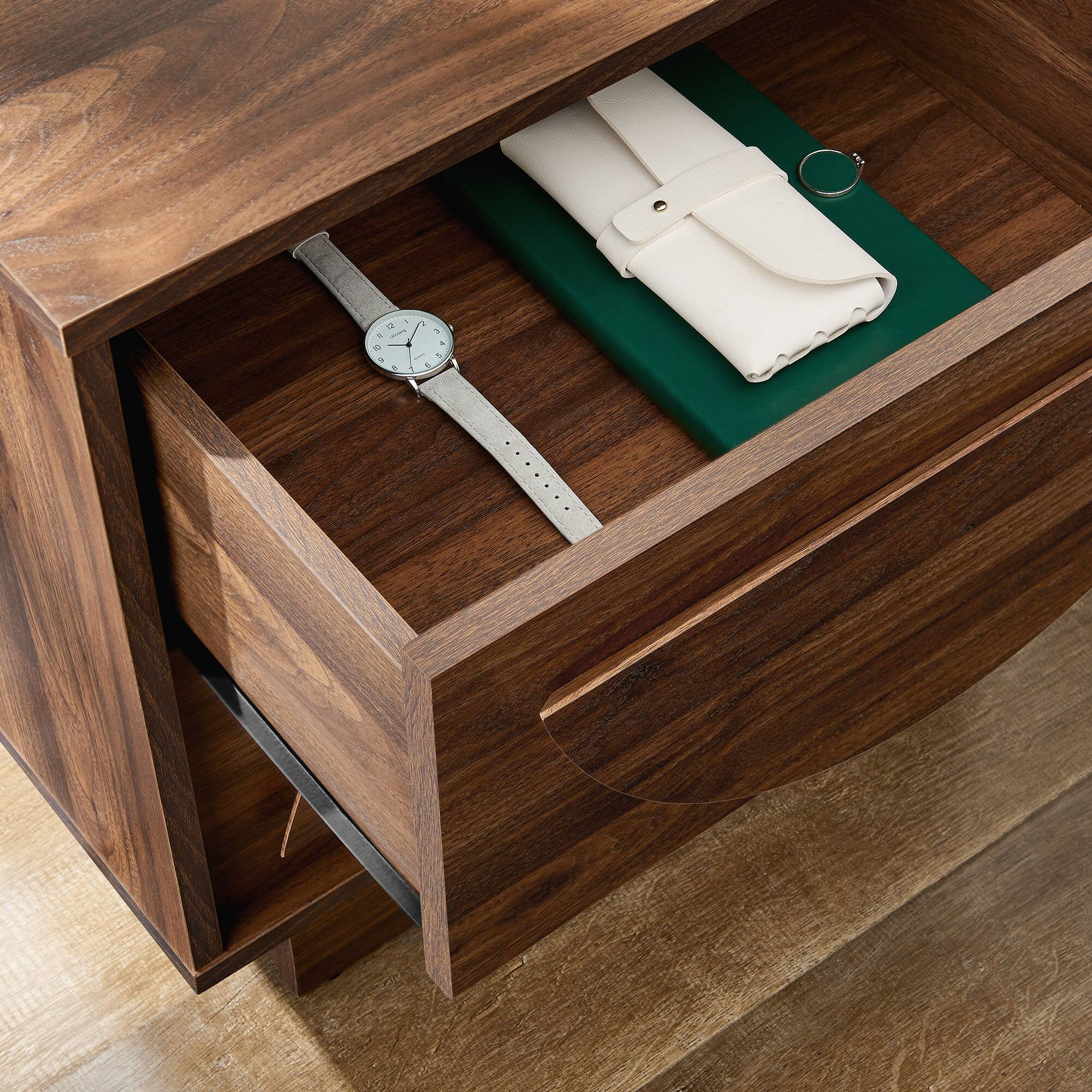 Alt View 1. Modway - Bulwark 2-Drawer Nightstand by Modway - Walnut.