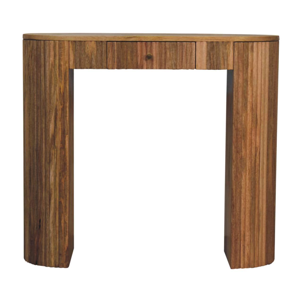 Artisan Furniture - Solid Wood Soba Straight Console Table, 1 Drawer, Light - Brown