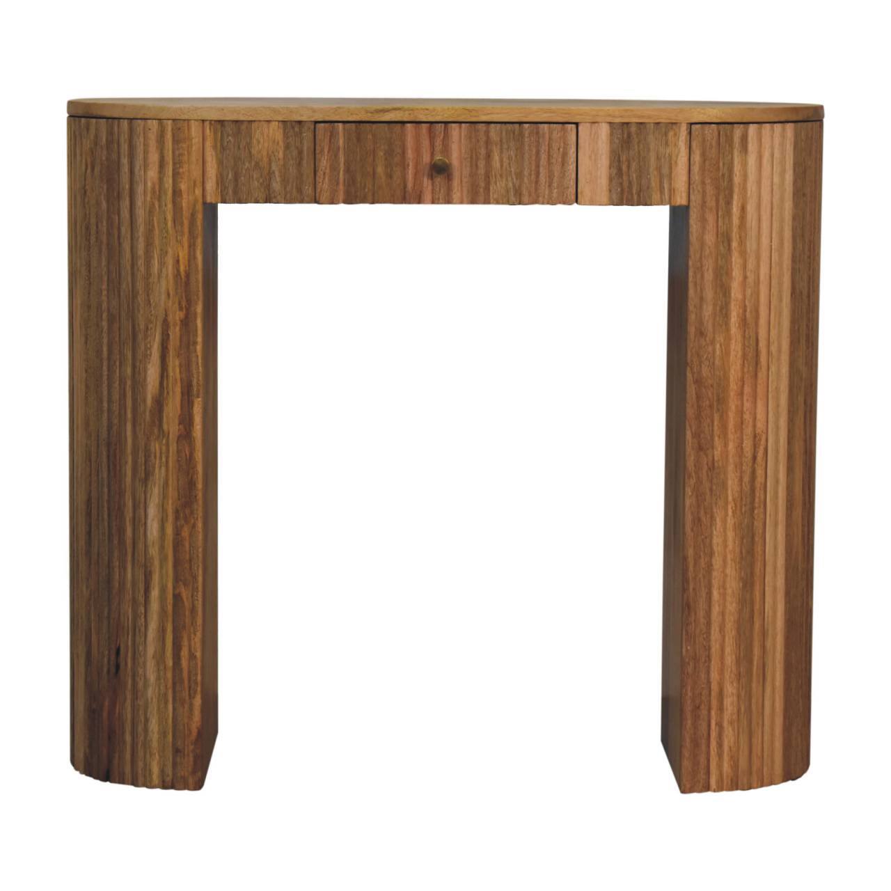 Front. Artisan Furniture - Artisan Furniture Solid Wood Soba Straight Console Table, 1 Drawer, Light Brown - Brown.