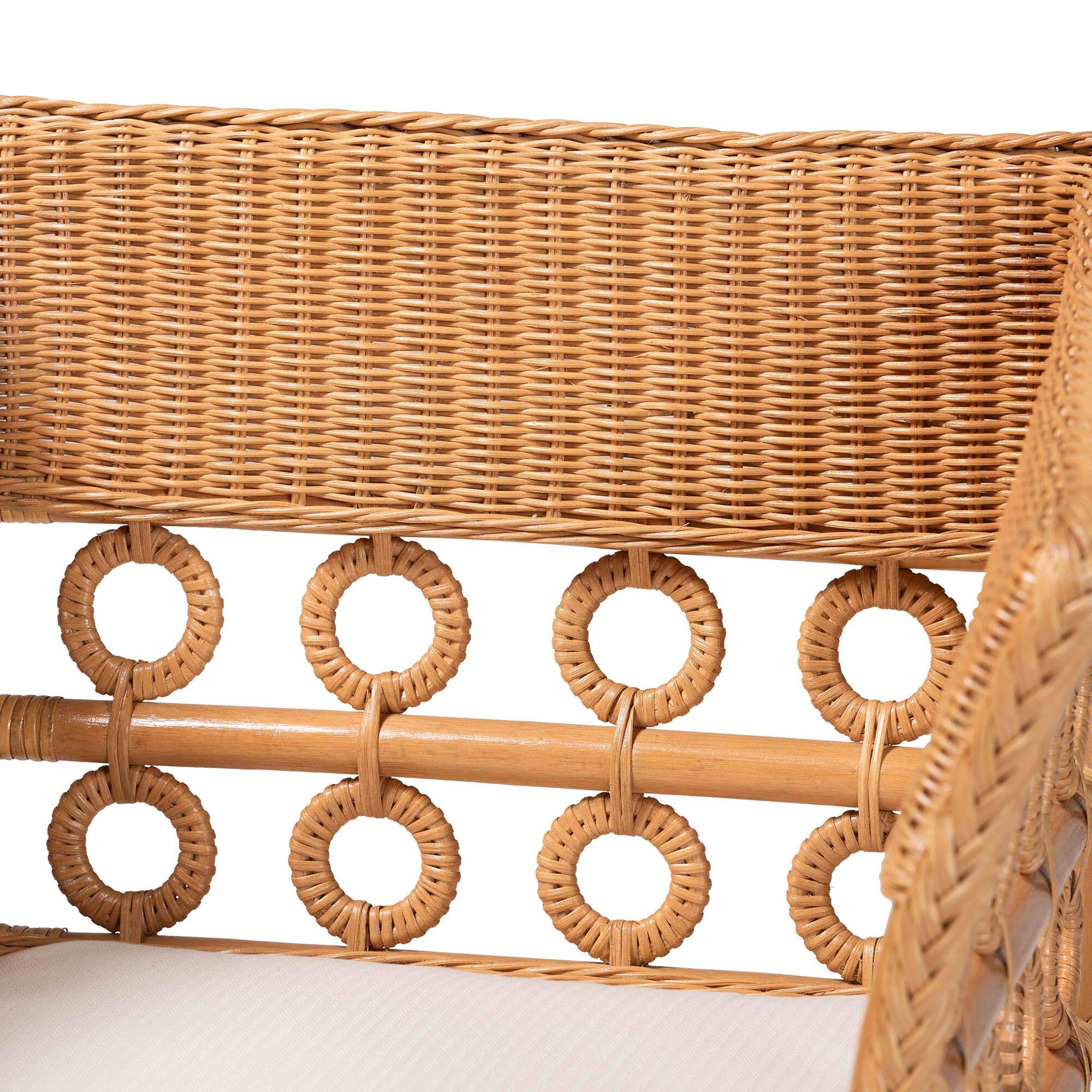 Alt View 1. bali & pari - Oxford Bohemian Rattan Arm Chair - Light Honey.