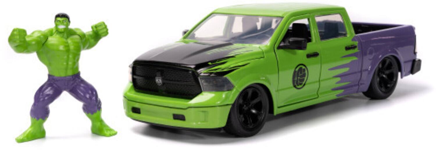 Front. Jada Toys - Jada Toys - 1:24 Marvel Avengers - Hollywood Rides - '14 Ram 1500 with Hulk Figure   - Collectibles - Multicolor.