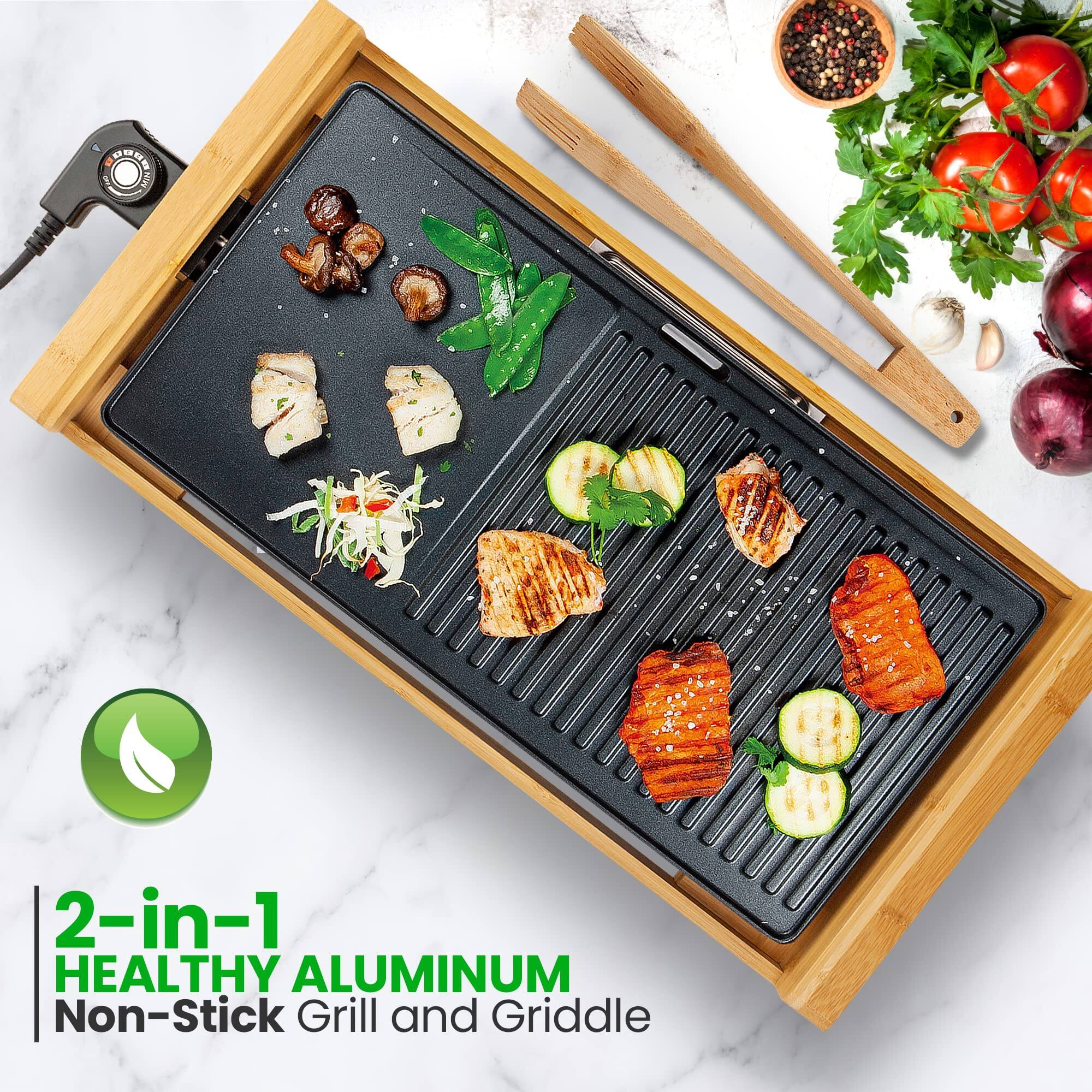 2-in-1 HEALTHY ALUMINUM Non-Stick Grill and Griddle