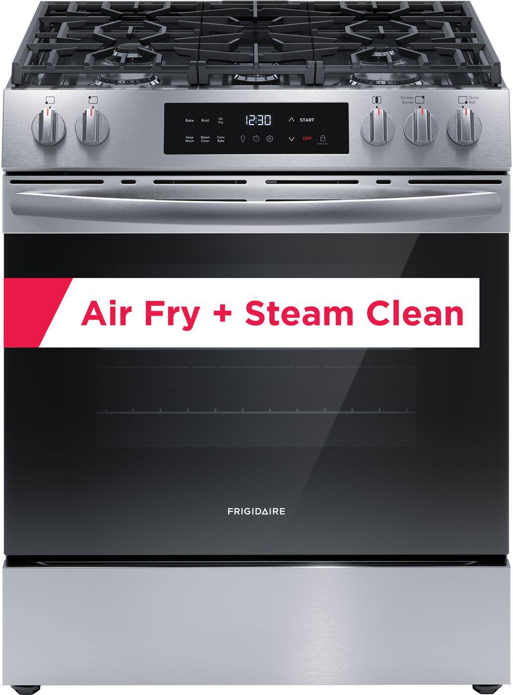 Suaar Bumner Quick dd take -a - Ary 12:30 ^ START - - i -deo V OFF Air Fry + Steam Clean FRIGIDAIRE