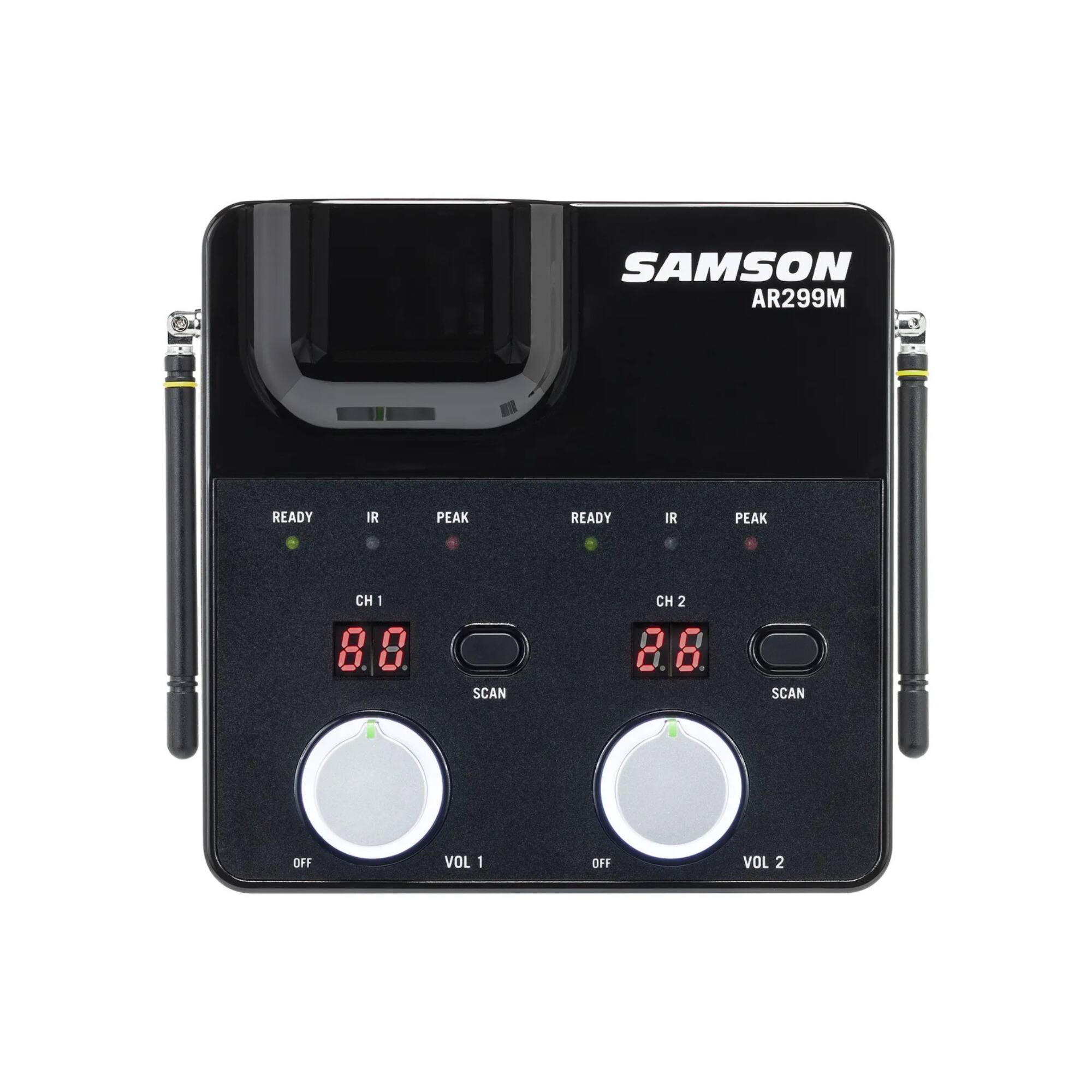 SAMSON AR299M  
READY IR PEAK  
CH 1 8.8 SCAN  
CH 2 8.8 SCAN  
VOL 1 OFF  
VOL 2