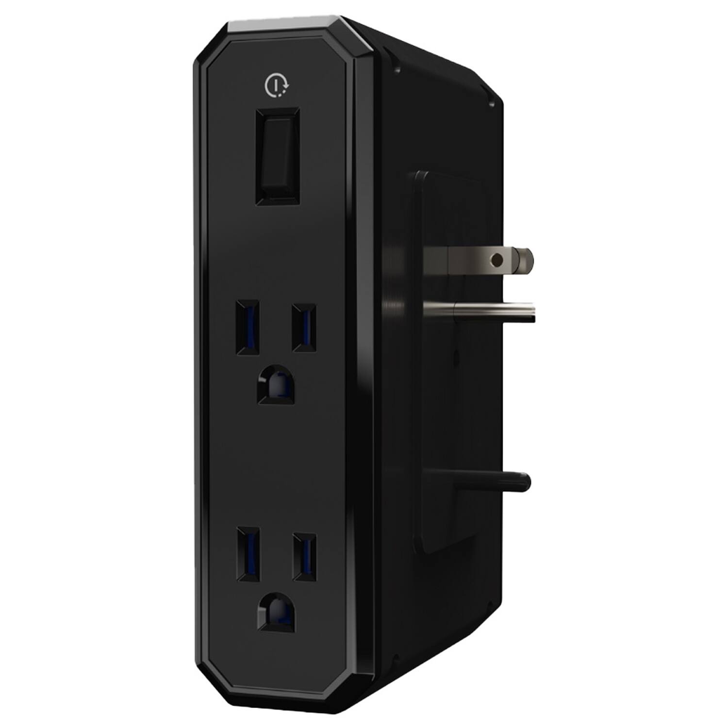 Back. Austere - 4-AC Outlet 2,500-Joules III Series Power Surge Protector Wall Tap 3S-PS4-US2 - Black.