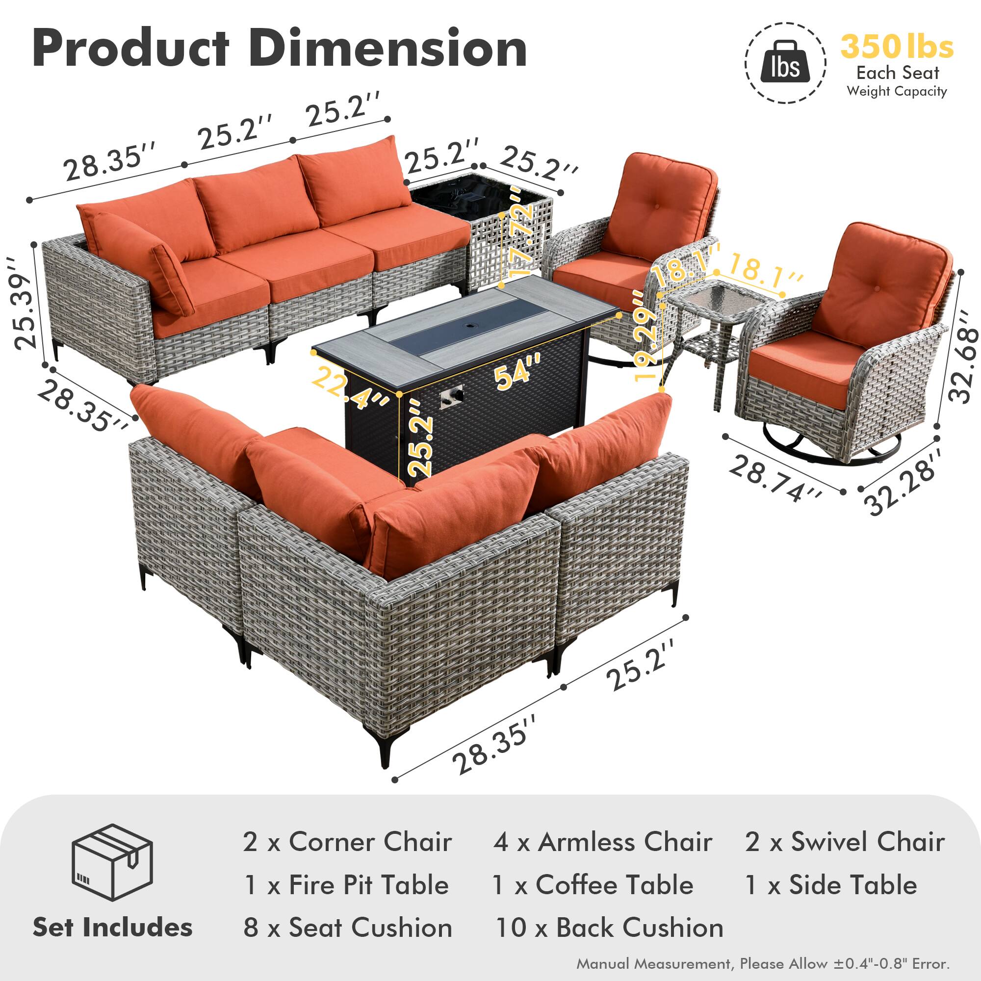 **Product Dimension**

- 28.35" x 25.2" x 25.2"
- 25.39" x 22.4" x 25.2"
- 18.1" x 18.1" x 19.29"
- 32.68" x 28.74" x 32.28"
- 28.35" x 25.2" x 25.2"
- 28.35" x 25.2" x 25.2"
- 28.35" x 25.2" x 25.2"
- 28.35" x 25.2" x 25.2"
- 28.35" x 25.2" x 25.2"
- 28.35" x 25.2" x 25.2"
- 28.35" x 25.2" x 25.2"
- 28.35"