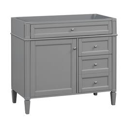 Boyel Living - 36 Inch Modern Bathroom Vanity Cabinet Two Drawers Tip Out No Sink Grey - Gray