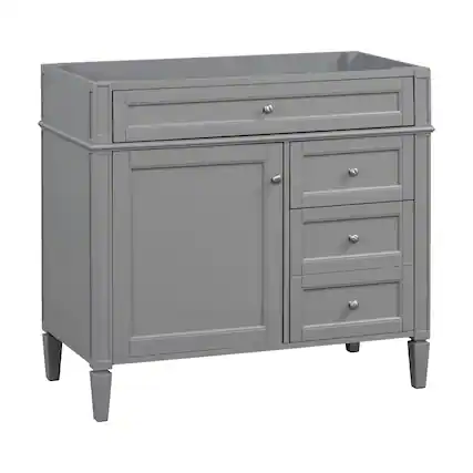 Front. Boyel Living - 36 Inch Modern Bathroom Vanity Cabinet Two Drawers Tip Out No Sink Grey - Gray.