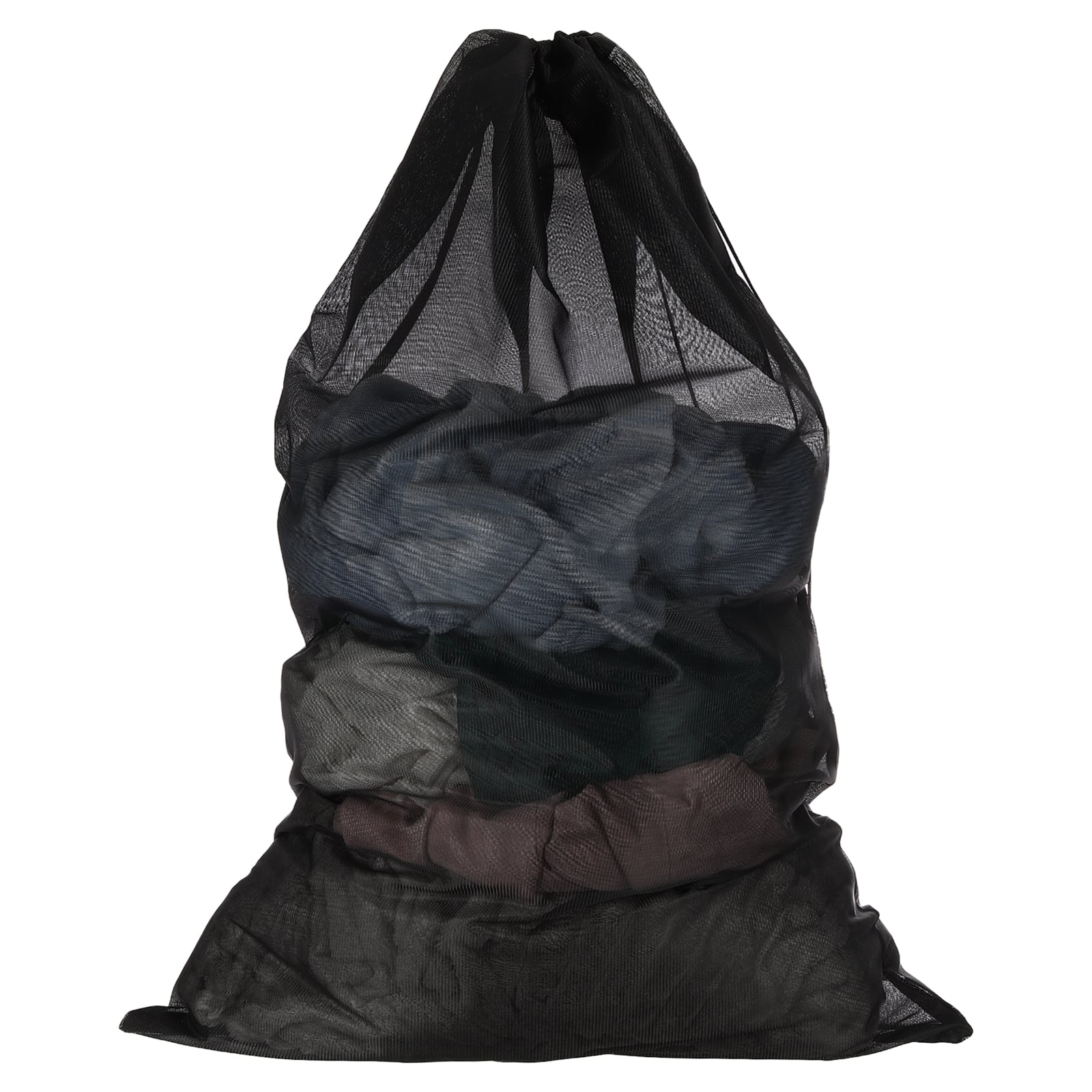 Unique Bargains - Practical Mesh Laundry Bag Large 23.6x35.4 Inch Fine Drawstring Net for Washing Machine and Home Travel Storage - Black