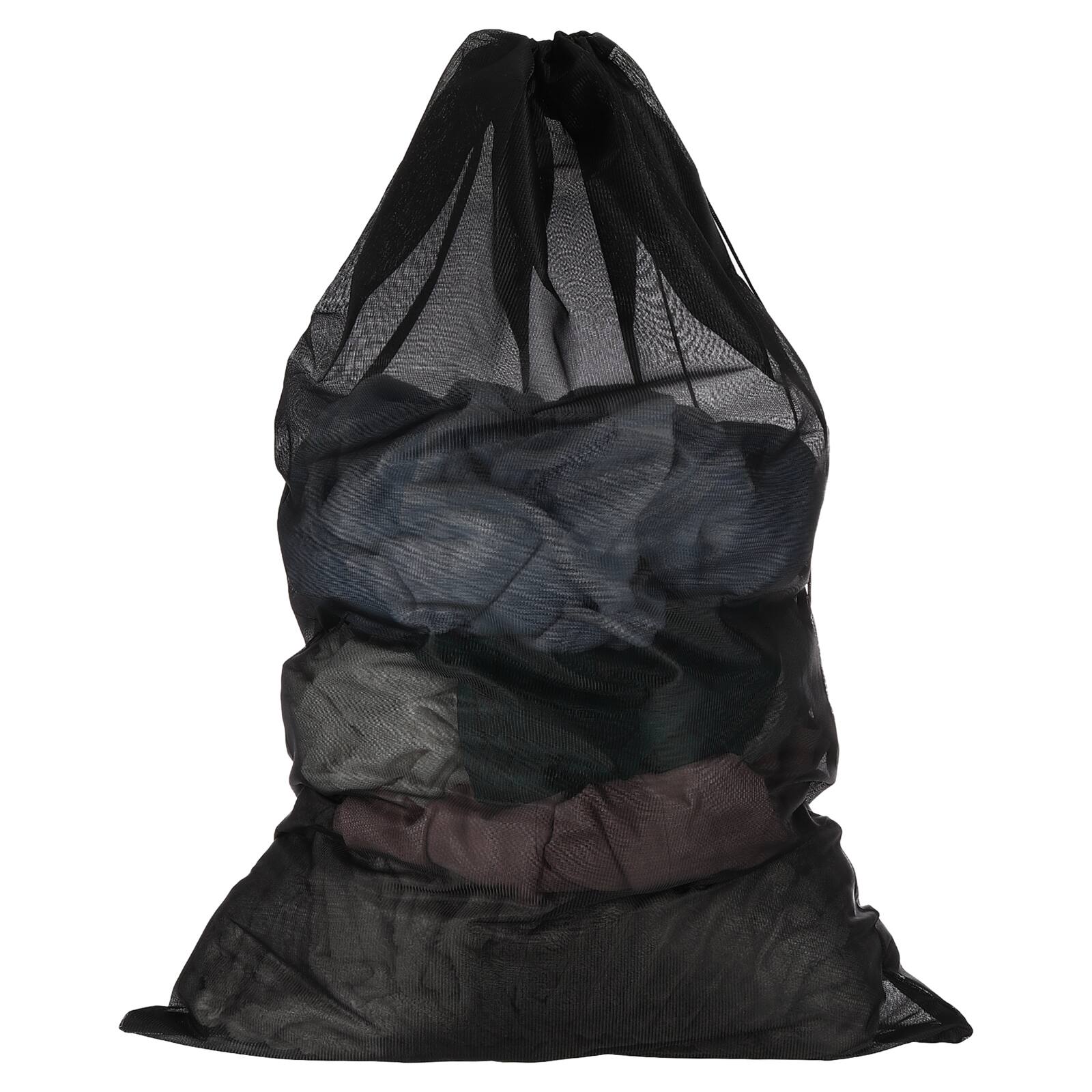 Front. Unique Bargains - Practical Mesh Laundry Bag Large 23.6x35.4 Inch Fine Drawstring Net for Washing Machine and Home Travel Storage - Black.