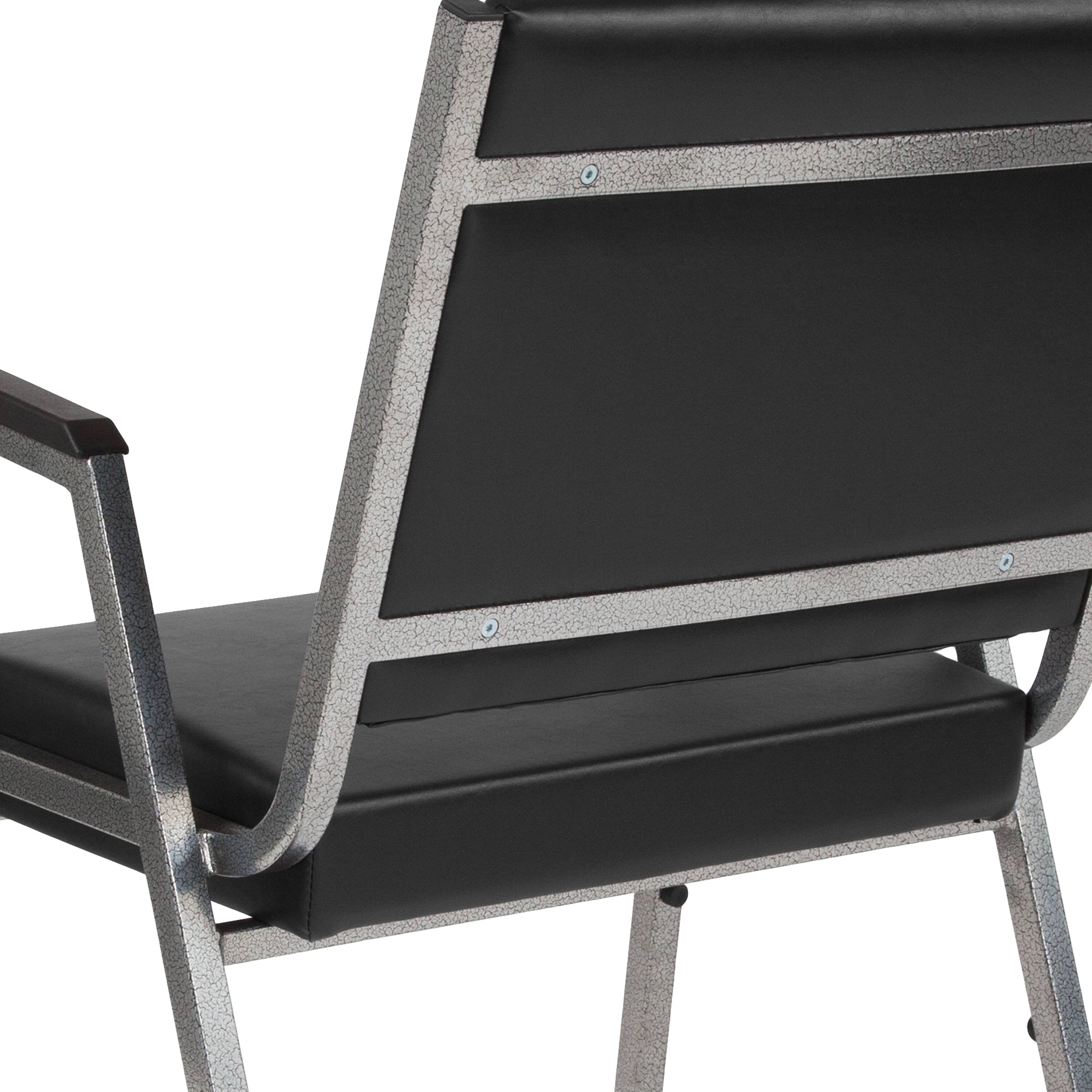 Alt View 8. Emma + Oliver - 4 Pack 1000 lb. Rated Antimicrobial Bariatric medical Reception Arm Chair - Black Vinyl.