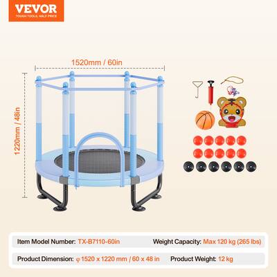 VEVOR Trampoline pour Enfants 92 cm Mini Trampoline Extérieur Intérieur VEVOR Trampoline pour Enfants 92 cm Mini Trampoline Extérieur Intérieur