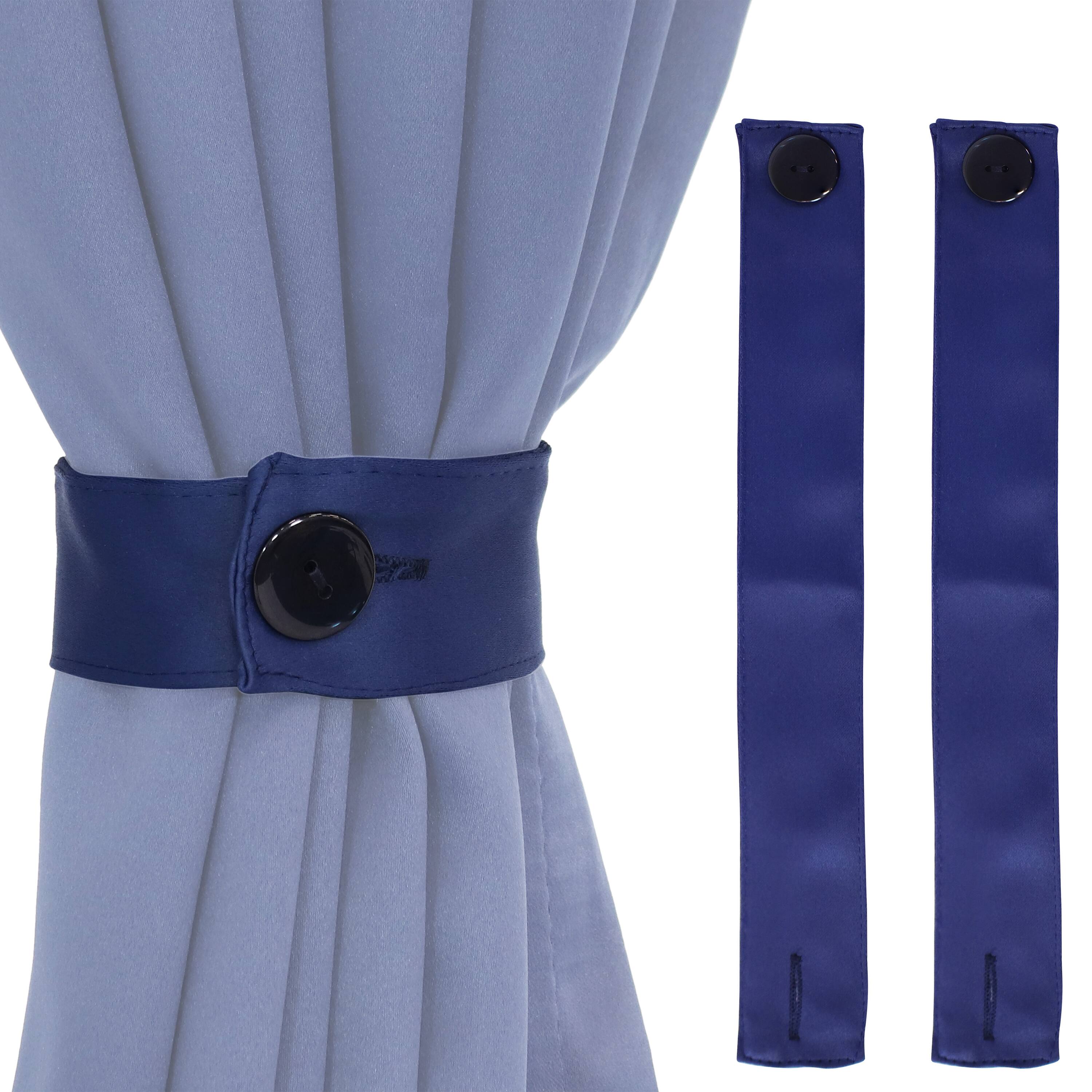 Alt View 4. Sunnydaze - Indoor/Outdoor Polyester Curtain Tiebacks - Set of 2 - Blue.