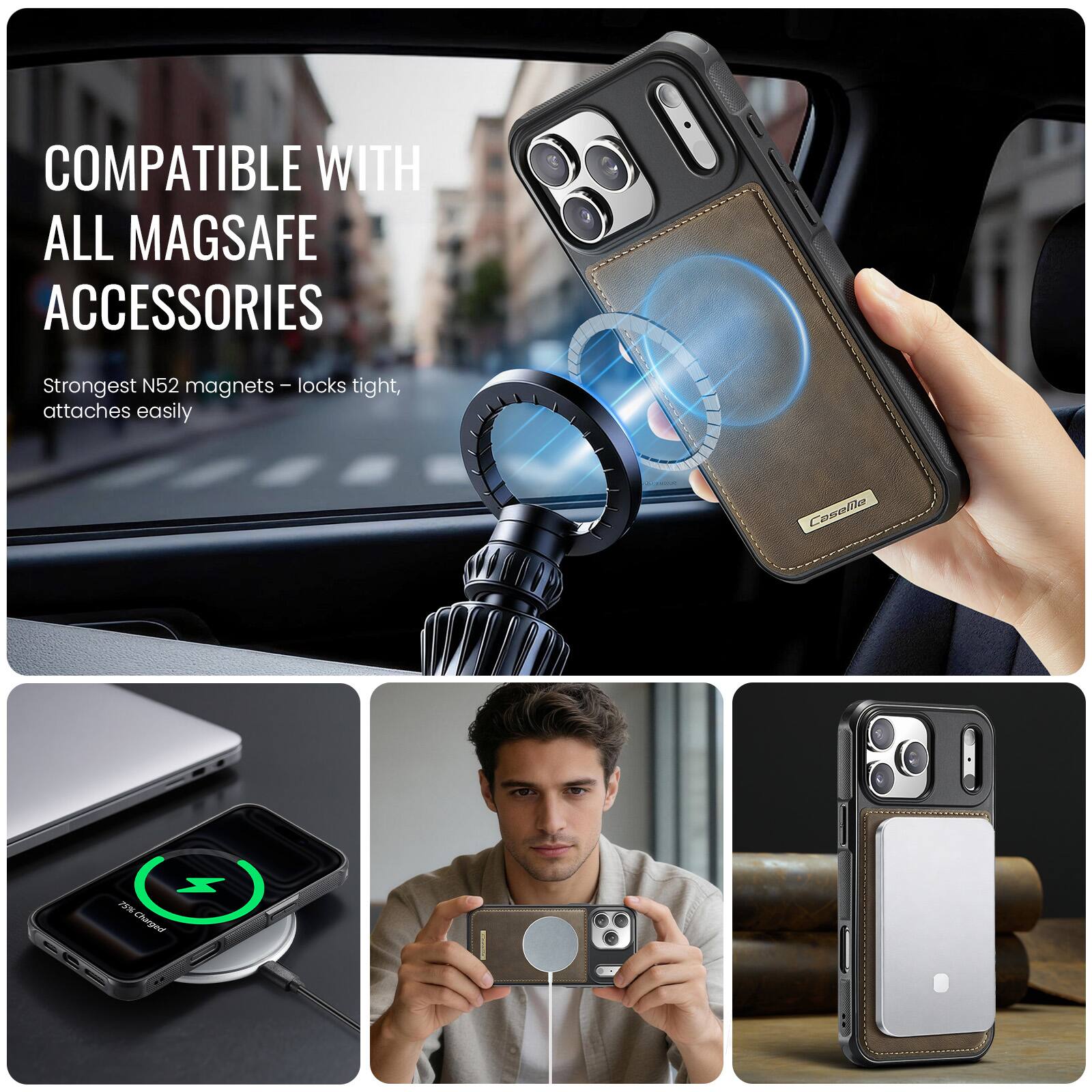 COMPATIBLE WITH ALL MAGSAFE ACCESSORIES

Strongest N52 magnets - locks tight, attaches easily
