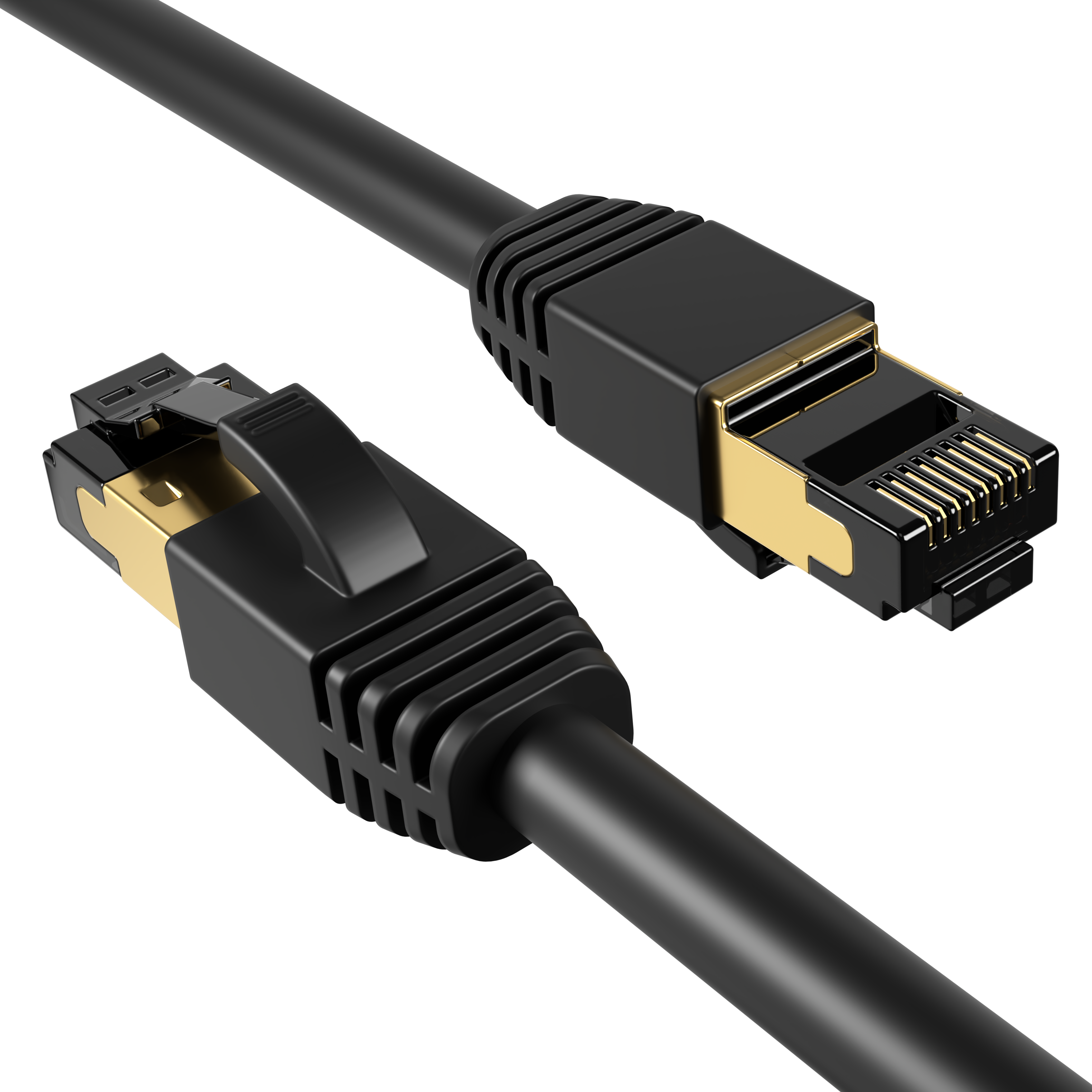 Angle. Cables Direct Online - Cat8 Ethernet Cable 7FT, 40Gbps High-Speed RJ45 Shielded Copper Cord for Router, PC & Gaming - Black.