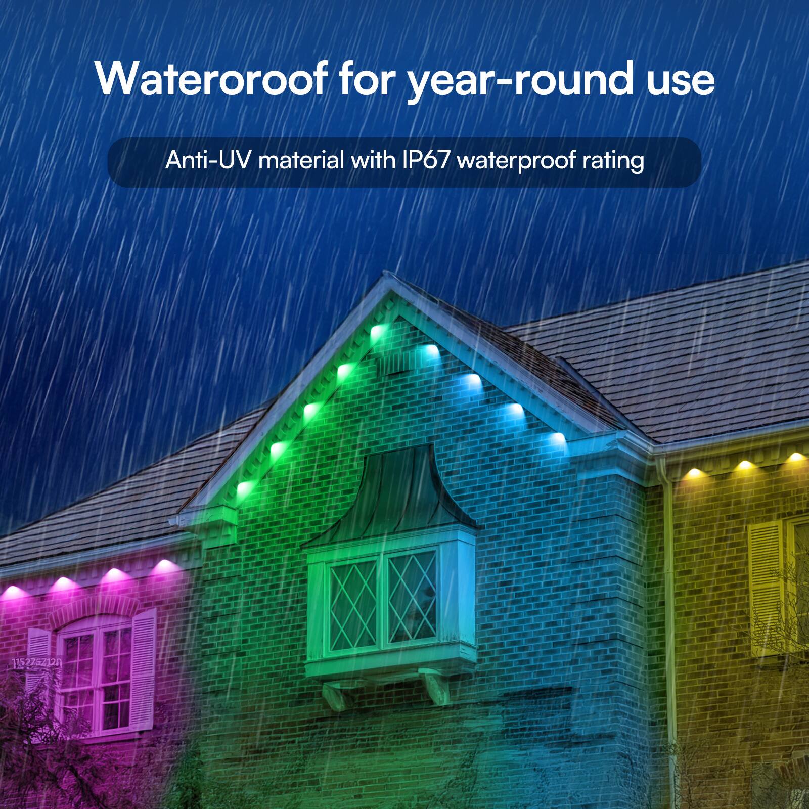 Wateroroof for year-round use  
Anti-UV material with IP67 waterproof rating