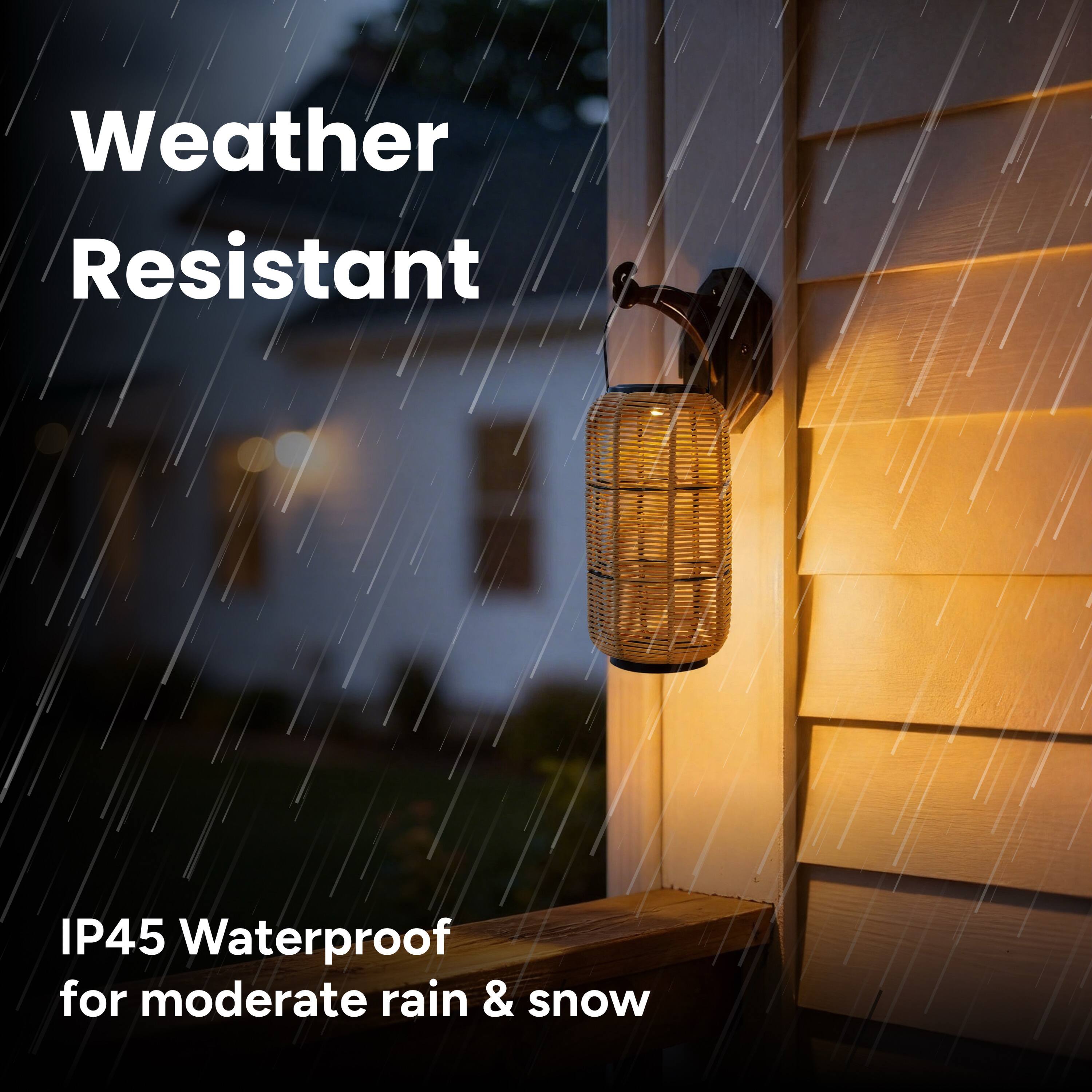 Weather Resistant  
IP45 Waterproof for moderate rain & snow