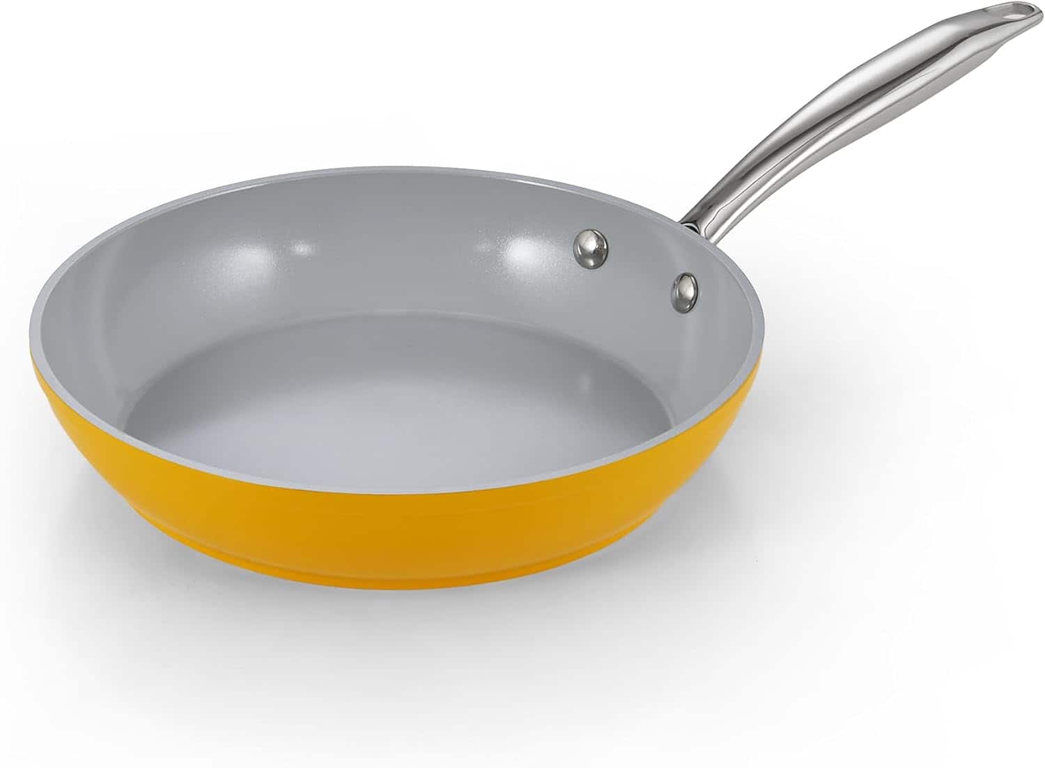 Cook N Home - Classic 9.5 Inch Ceramic Nonstick Frying Pan, Cookware Skillet Egg & Omelet Pan, Induction,oven safe - Yellow price history on PriceWatchPro