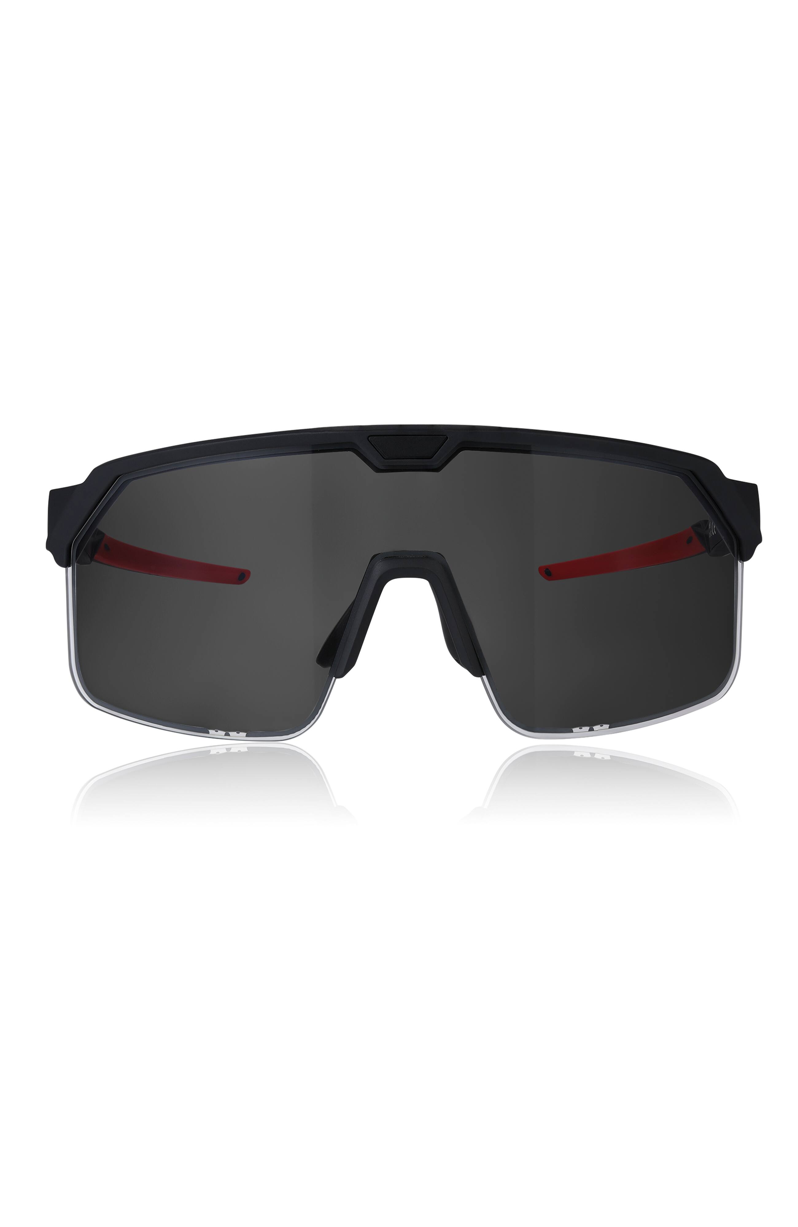 Front. Chamelo - Sport Shield Slider/Automatic HVL - Matte black frame | Fire lenses.