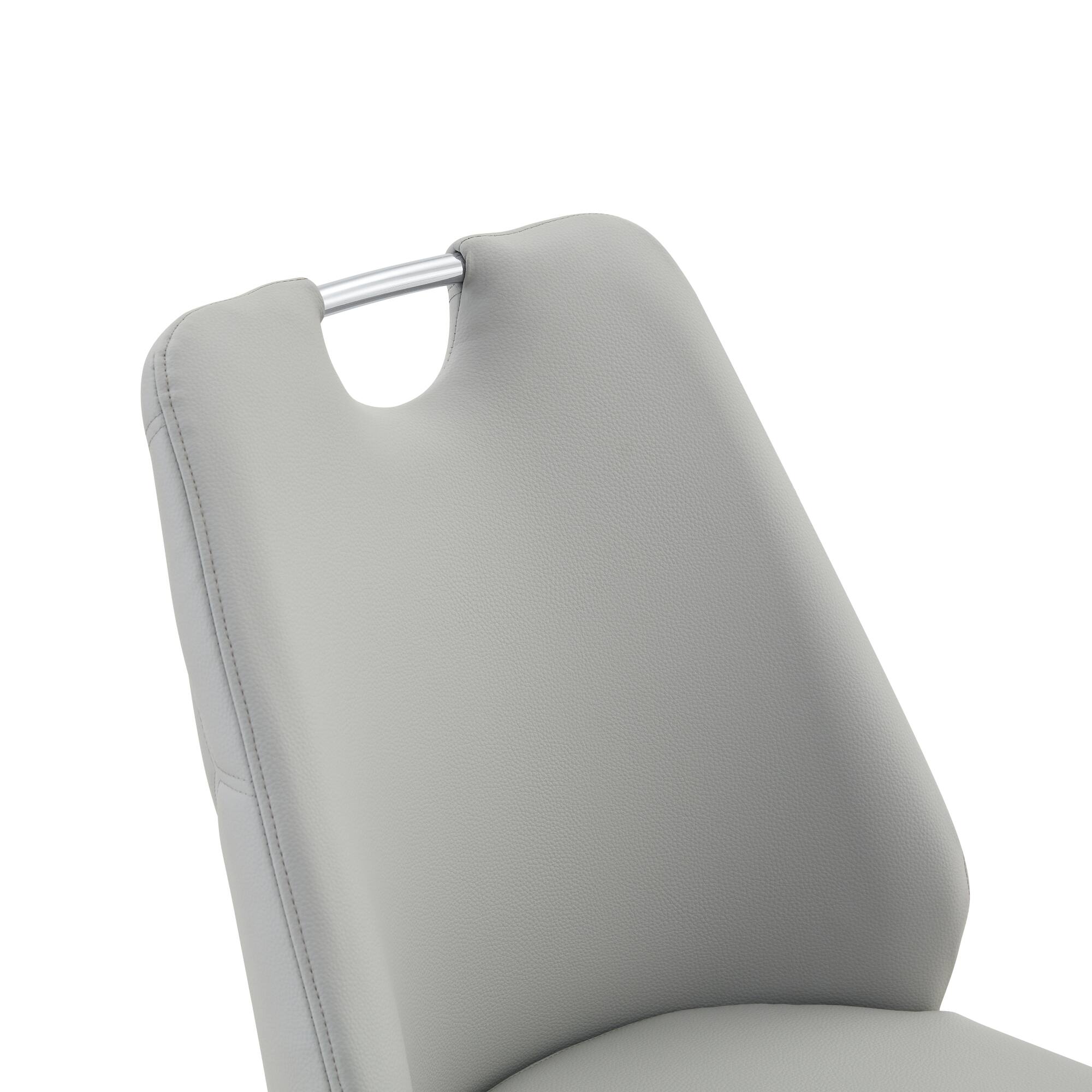 Alt View 9. GOODSILO - Set of 2 Modern Upholstered Dining Chairs with Elegant Metal Accents and High-Resilience Foam Cushions - Light Gray.