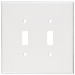Leviton - 2 gang Thermoset Plastic Toggle Wall Plate 1 pk - White