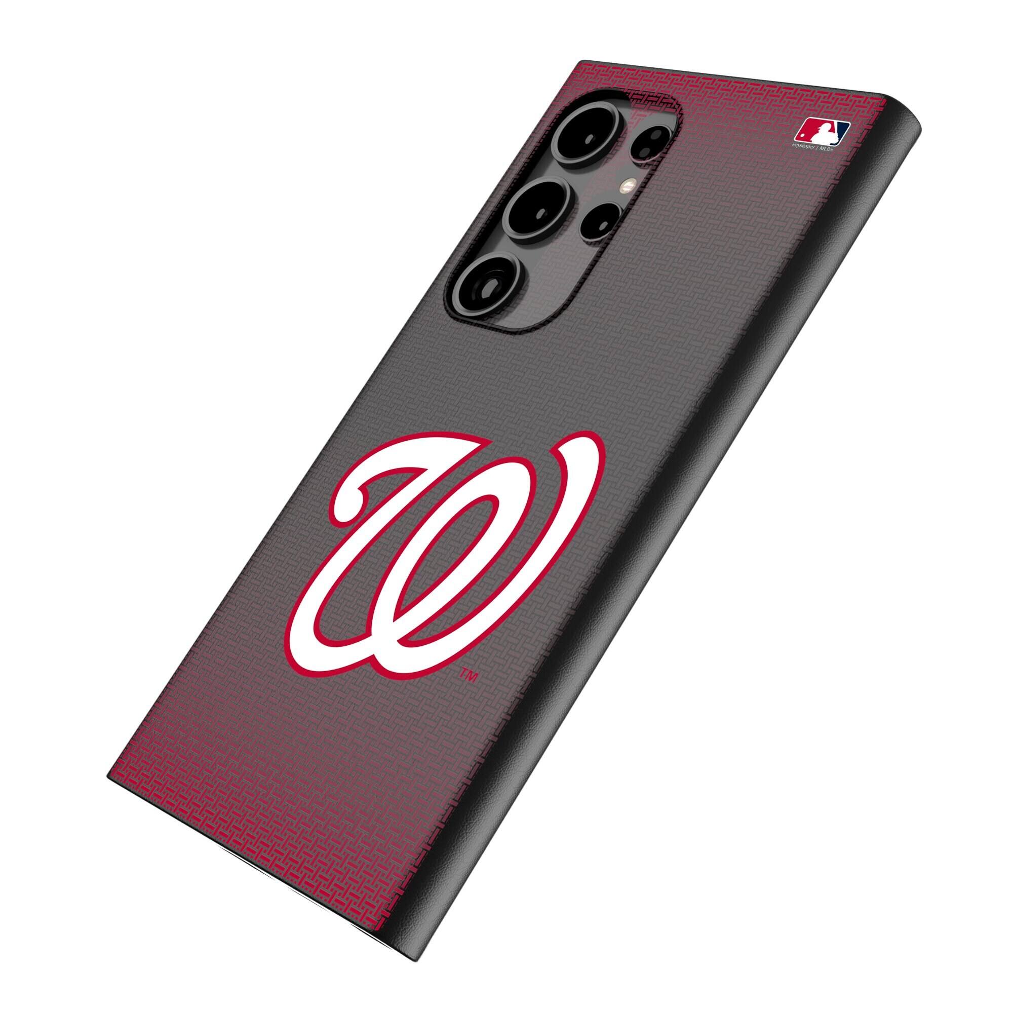 Alt View 1. Keyscaper - Washington Nationals Linen Galaxy Magnetic Bump Case - S24 Ultra - Black.