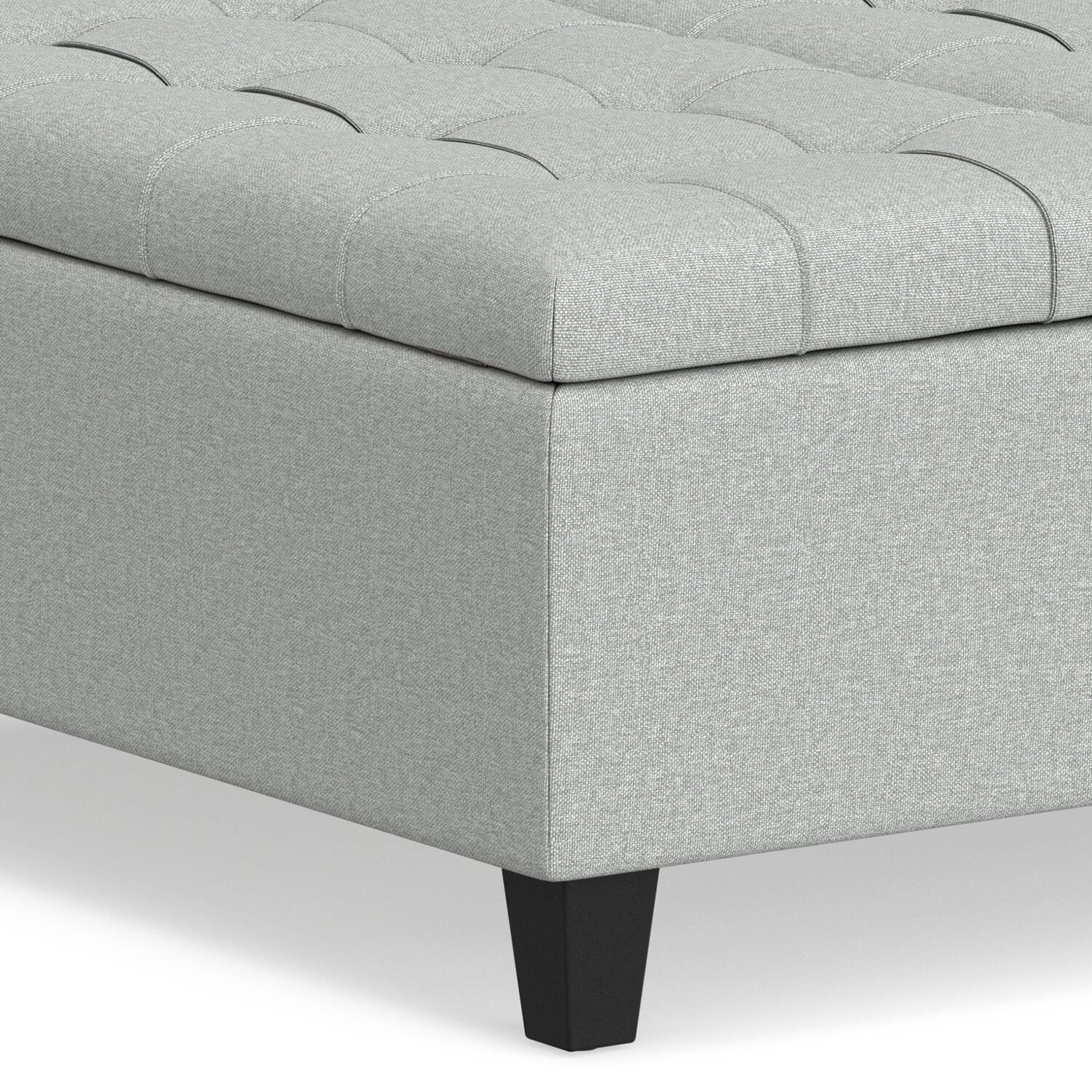 Alt View 5. Simpli Home - Harrison Coffee Table Storage Ottoman - Light Stone Grey.