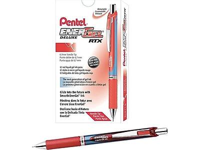 Pentel - EnerGel RTX Retractable Gel Pens, Needle Tip Medium Point, Red Ink, 12/Pack (BLN77-B)