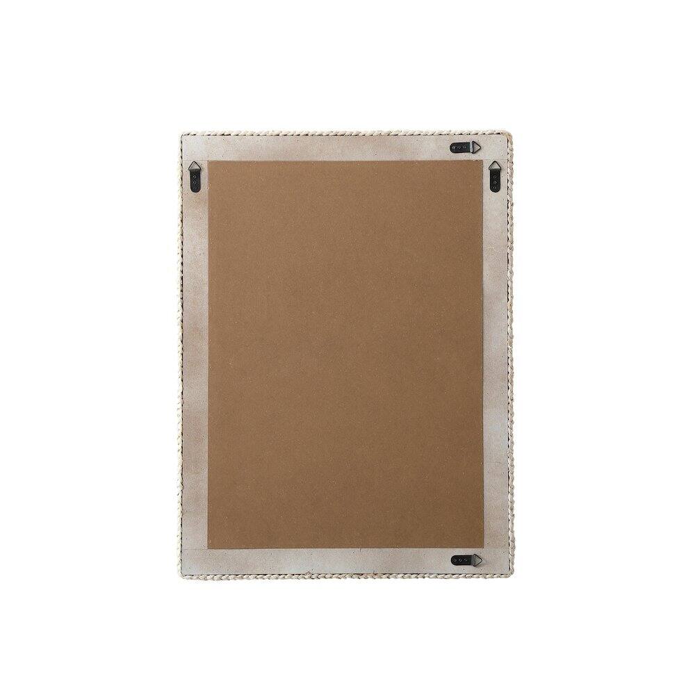Angle. Elegant Decor - Rectangle Cornhusk Mirror 27x36 in Linen White - Linen White.